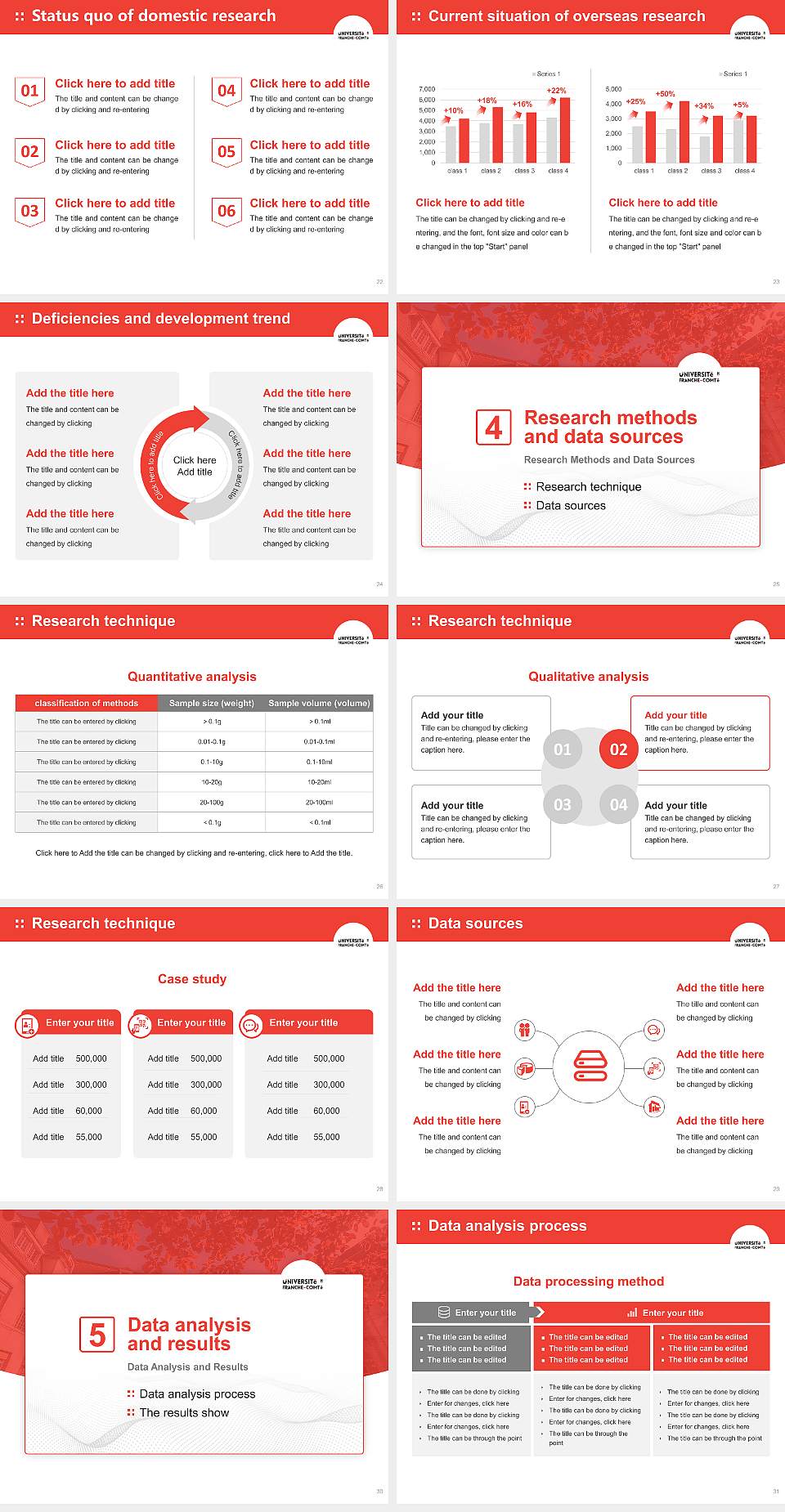 University of Franche-Comté Graduation Thesis Defense PPT Template4:3 ratio PPT effect preview image4