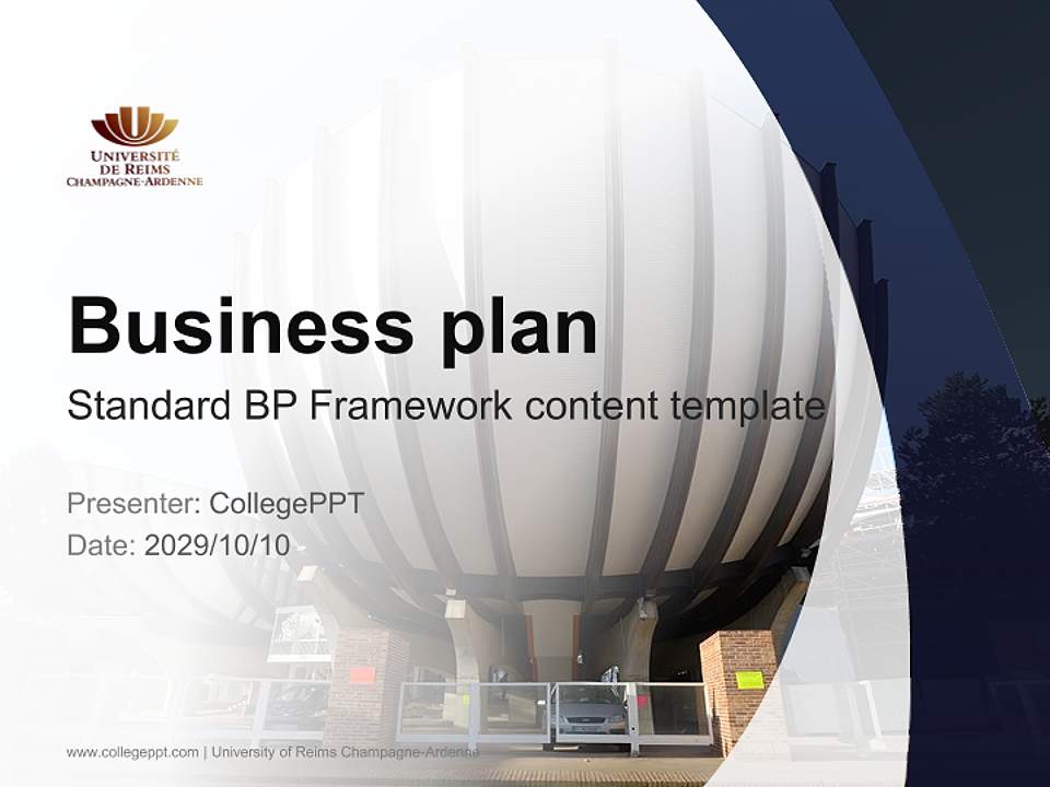 University of Reims Champagne-Ardenne Competition/Entrepreneurship Contest PPT Template4:3 ratio PPT effect preview image9