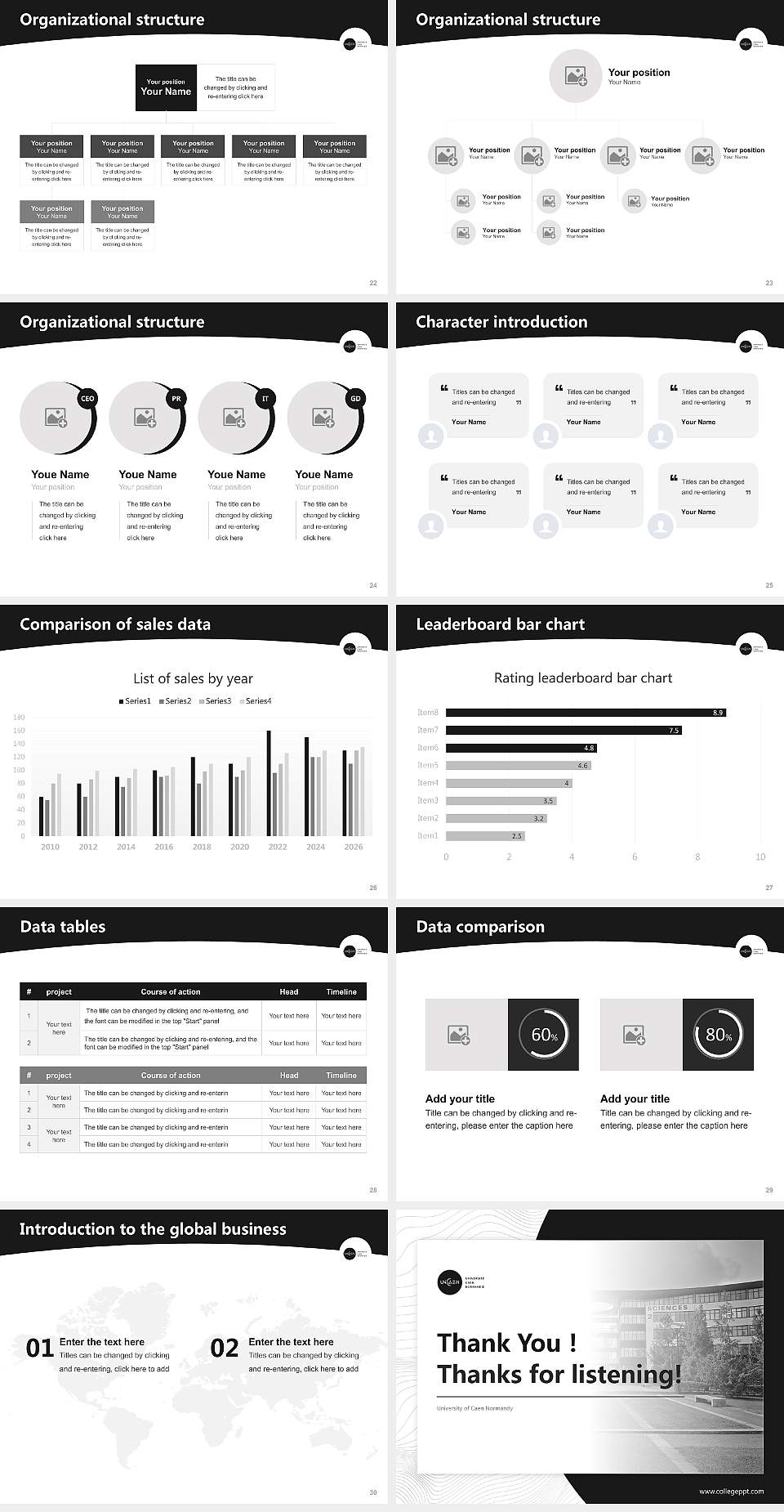 University of Caen Normandy Academic Presentation/Research Findings Report PPT Template4:3 ratio PPT effect preview image4
