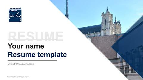 University of Picardy Jules Verne Resume PPT Template