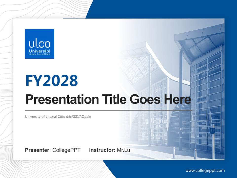 University of Littoral Côte d’Opale Academic Presentation/Research Findings Report PPT Template4:3 ratio PPT effect preview image5