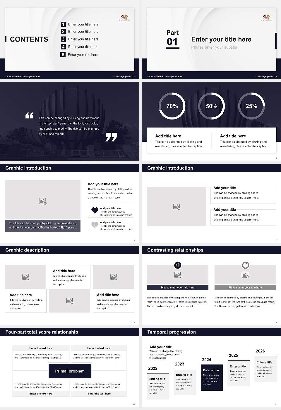 University of Reims Champagne-Ardenne Thesis Proposal/Graduation Defense PPT Template16:9 ratio PPT effect preview image2