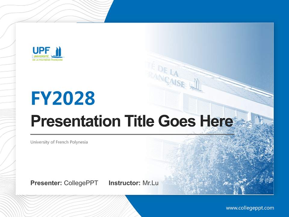 University of French Polynesia Academic Presentation/Research Findings Report PPT Template4:3 ratio PPT effect preview image5