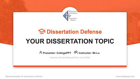 University of Corsica Pasquale Paoli Graduation Thesis Defense PPT Template