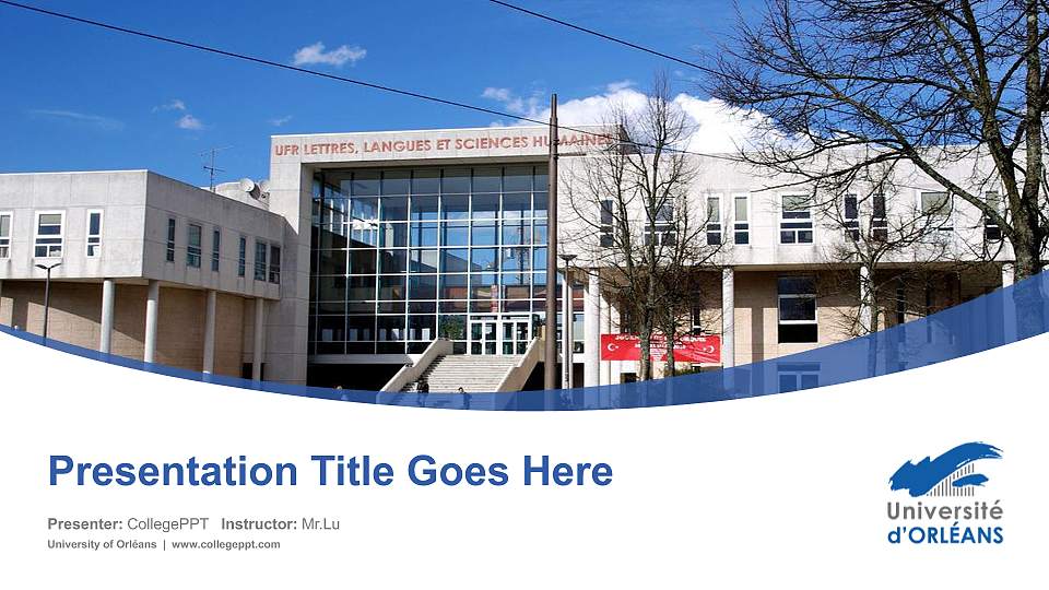 University of Orléans Course/Courseware Creation PPT Template16:9 ratio PPT effect preview image