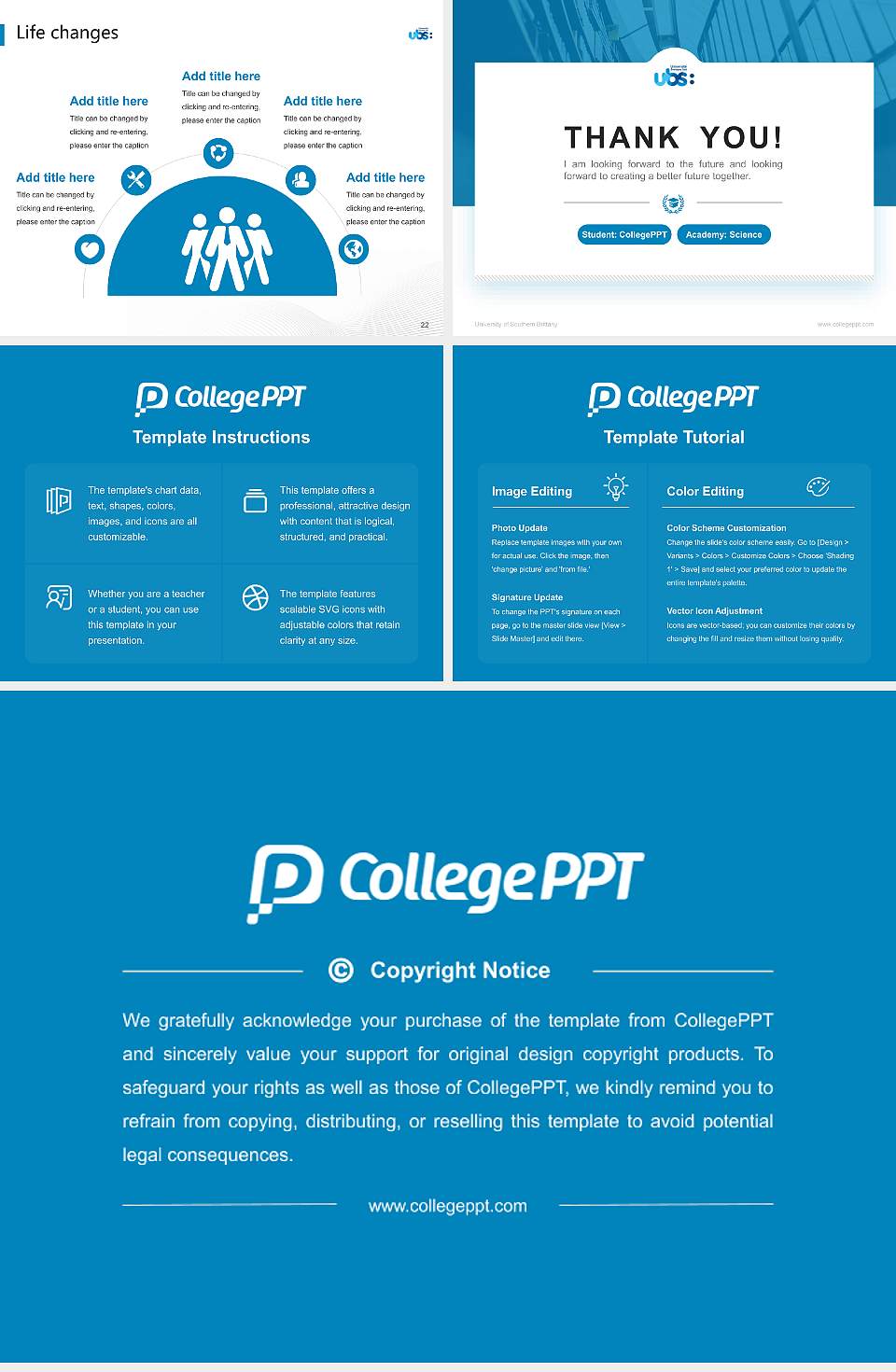 University of Southern Brittany National Scholarship Defense PPT Template4:3 ratio PPT effect preview image4