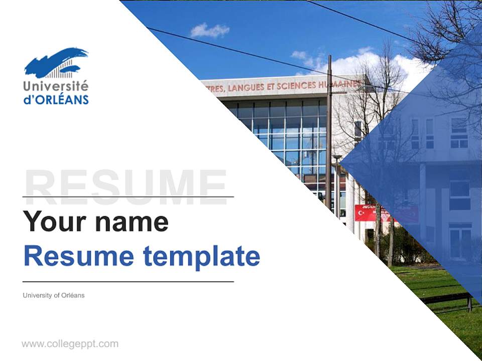 University of Orléans Resume PPT Template4:3 ratio PPT effect preview image5
