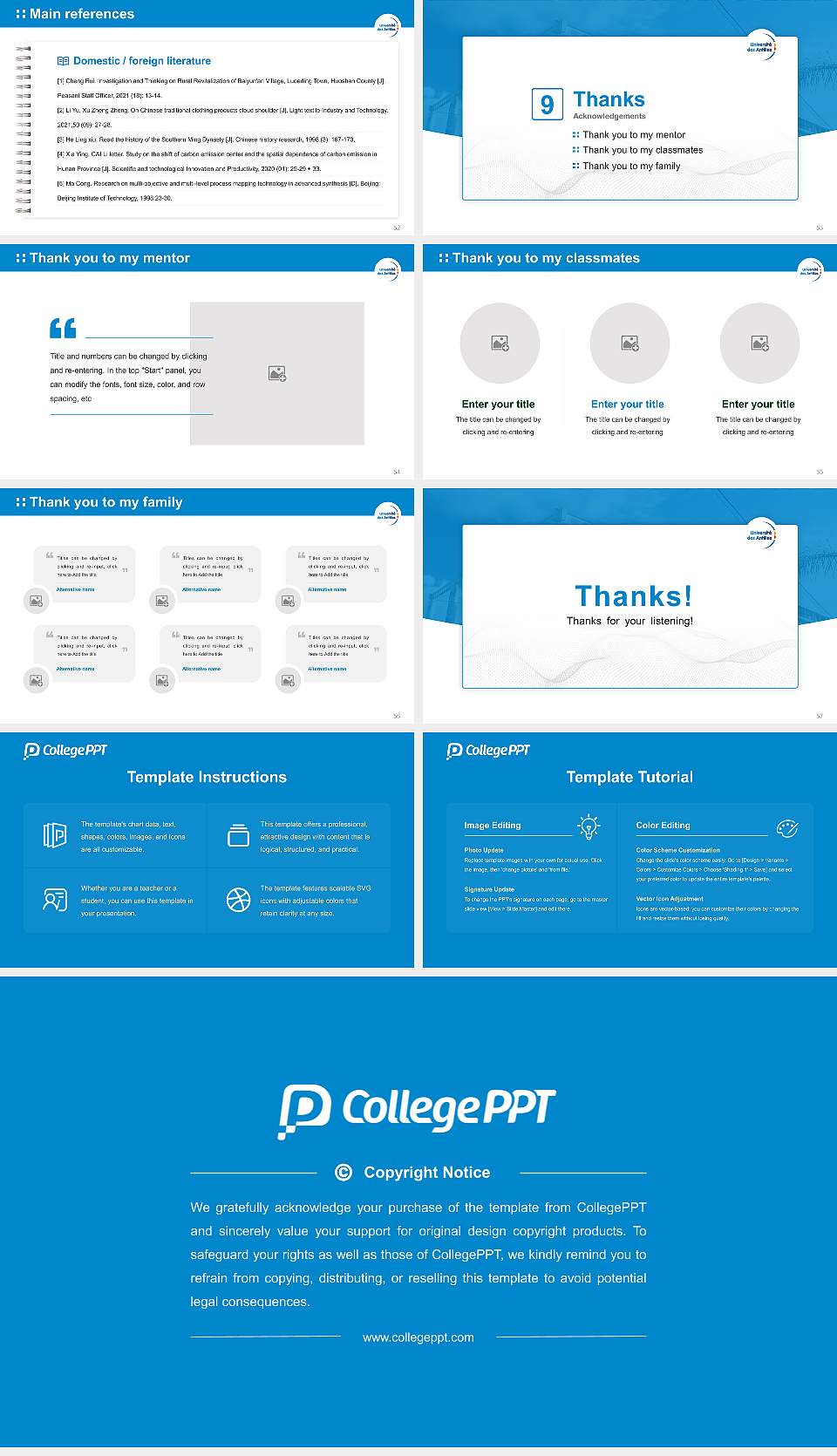 University of the French West Indies Graduation Thesis Defense PPT Template16:9 ratio PPT effect preview image7
