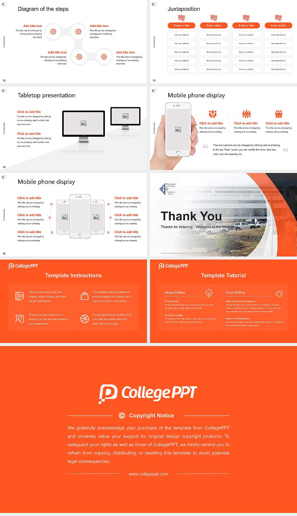 University of Corsica Pasquale Paoli Competition/Entrepreneurship Contest PPT Template16:9 ratio PPT effect preview image9