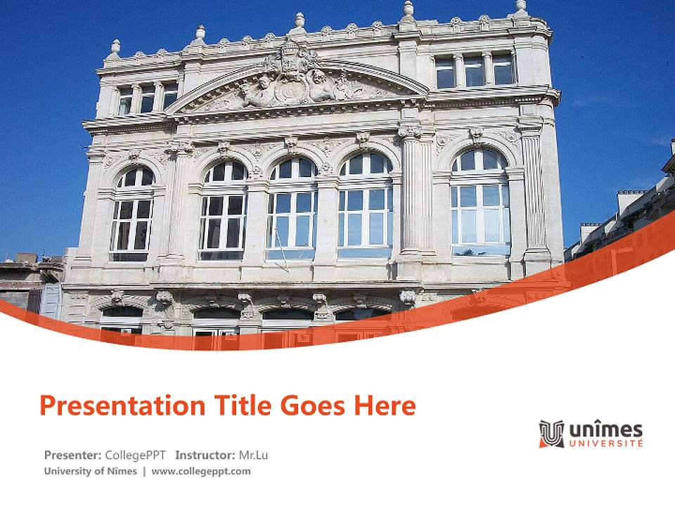 University of Nîmes Course/Courseware Creation PPT Template4:3 ratio PPT effect preview image5