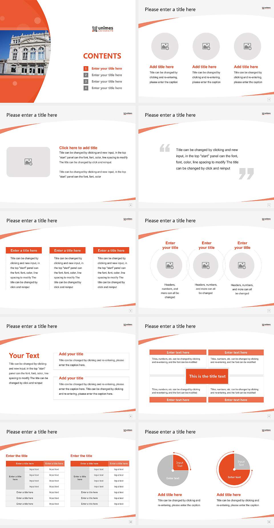 University of Nîmes Course/Courseware Creation PPT Template4:3 ratio PPT effect preview image2
