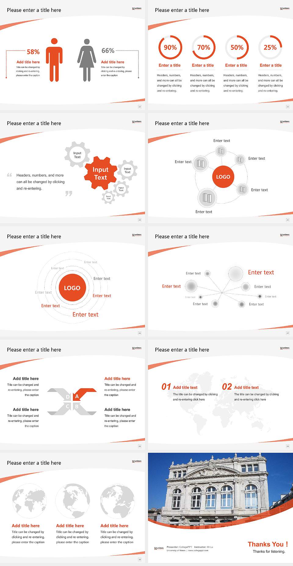 University of Nîmes Course/Courseware Creation PPT Template4:3 ratio PPT effect preview image4
