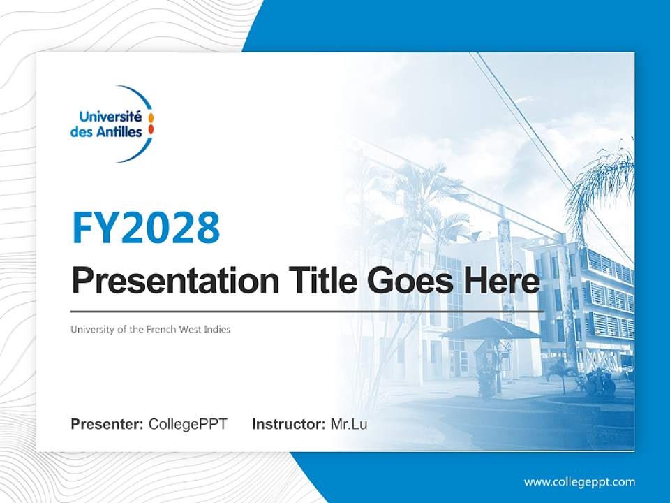 University of the French West Indies Academic Presentation/Research Findings Report PPT Template4:3 ratio PPT effect preview image5