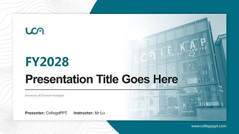 University of Clermont Auvergne Academic Presentation/Research Findings Report PPT Template