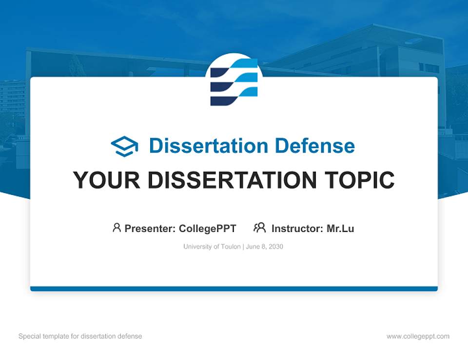 University of Toulon Graduation Thesis Defense PPT Template4:3 ratio PPT effect preview image7