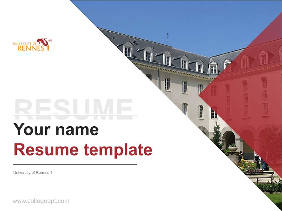 University of Rennes 1 Resume PPT Template4:3 ratio PPT effect preview image5