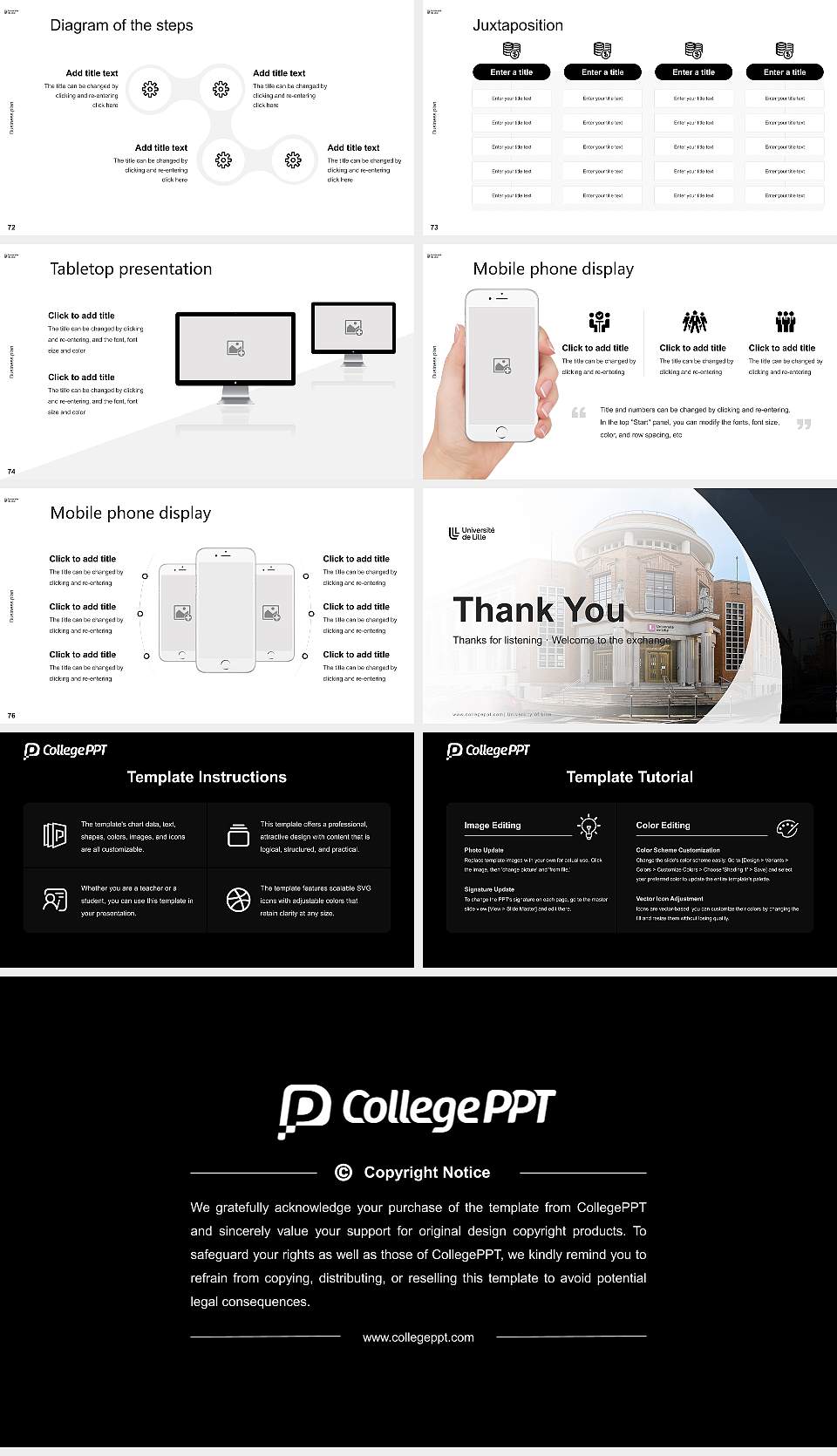 University of Lille Competition/Entrepreneurship Contest PPT Template16:9 ratio PPT effect preview image9