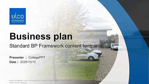 University of Littoral Côte d’Opale – Saint-Omer campus Competition/Entrepreneurship Contest PPT Template