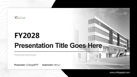 Toulouse-Jean Jaurès University Academic Presentation/Research Findings Report PPT Template