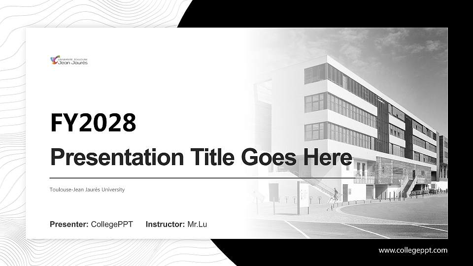 Toulouse-Jean Jaurès University Academic Presentation/Research Findings Report PPT Template16:9 ratio PPT effect preview image