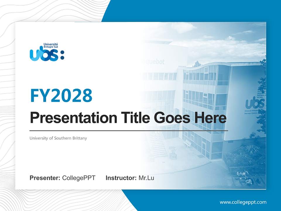 University of Southern Brittany Academic Presentation/Research Findings Report PPT Template4:3 ratio PPT effect preview image5