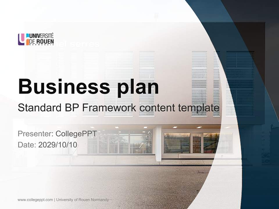 University of Rouen Normandy Competition/Entrepreneurship Contest PPT Template4:3 ratio PPT effect preview image9