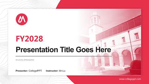 University of Montpellier Academic Presentation/Research Findings Report PPT Template
