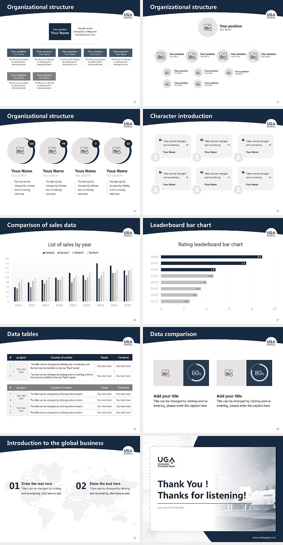 University of Grenoble Alpes Academic Presentation/Research Findings Report PPT Template4:3 ratio PPT effect preview image4