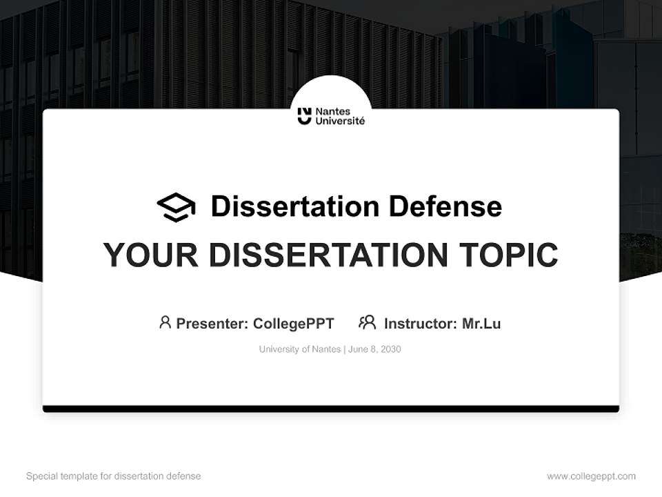 University of Nantes Graduation Thesis Defense PPT Template4:3 ratio PPT effect preview image7