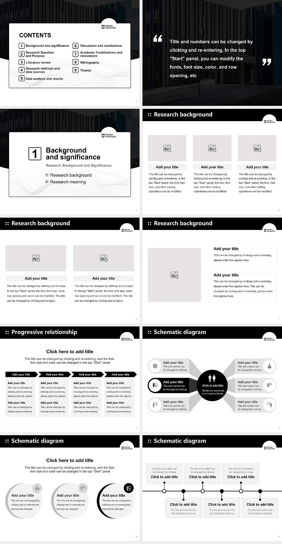 University of Nantes Graduation Thesis Defense PPT Template4:3 ratio PPT effect preview image2