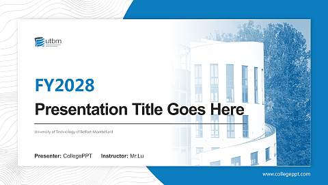 University of Technology of Belfort-Montbéliard Academic Presentation/Research Findings Report PPT Template