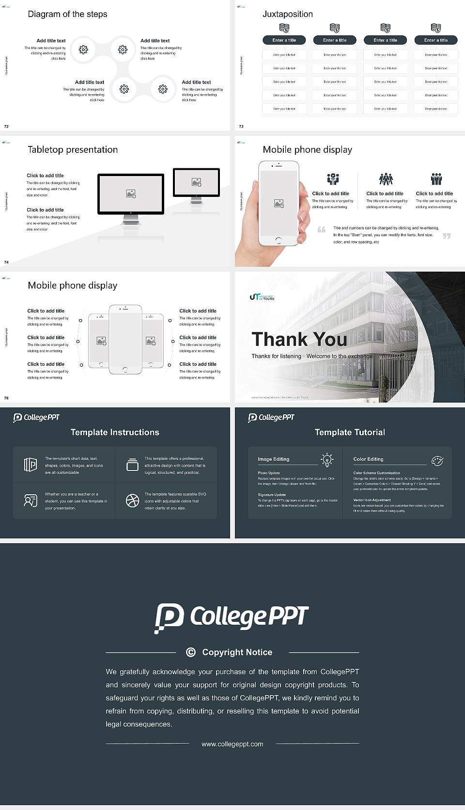 University of Tours Competition/Entrepreneurship Contest PPT Template16:9 ratio PPT effect preview image9