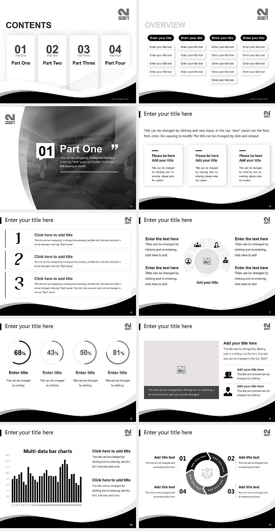 University of Rennes 2 Lecture Sharing and Networking Event PPT Template4:3 ratio PPT effect preview image2