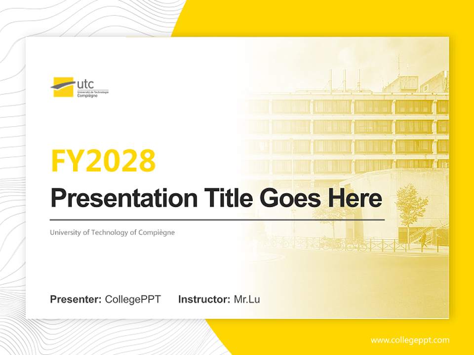 University of Technology of Compiègne Academic Presentation/Research Findings Report PPT Template4:3 ratio PPT effect preview image5