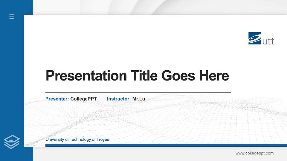 University of Technology of Troyes Thesis Proposal/Graduation Defense PPT Template16:9 ratio PPT effect preview image