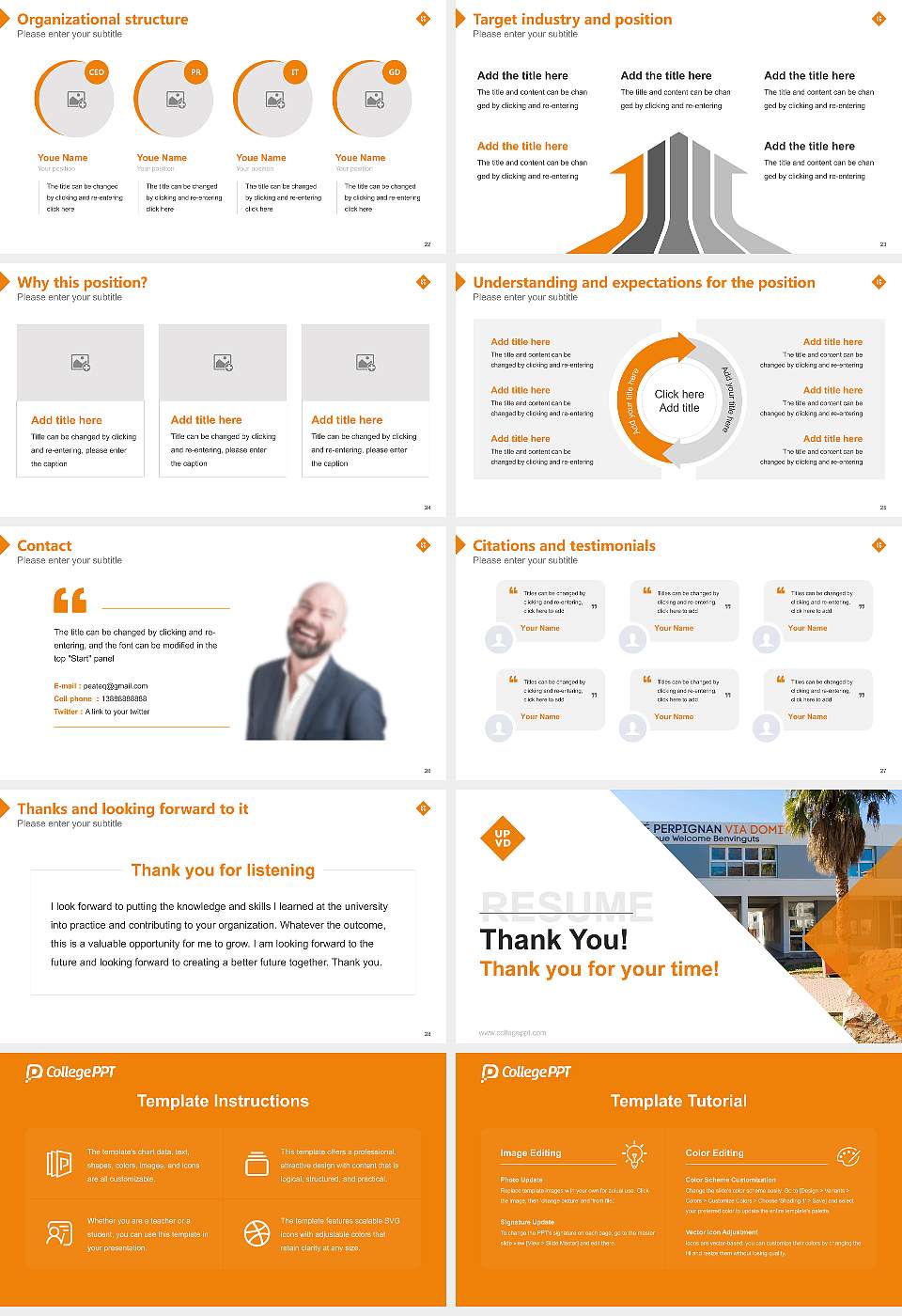 University of Perpignan Via Domitia Resume PPT Template16:9 ratio PPT effect preview image4