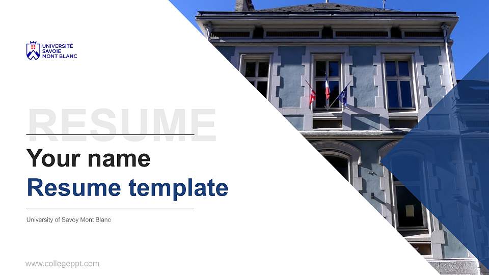University of Savoy Mont Blanc Resume PPT Template16:9 ratio PPT effect preview image