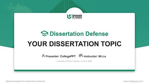 University of French Guiana Graduation Thesis Defense PPT Template