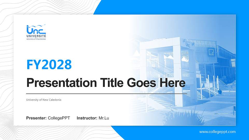 University of New Caledonia Academic Presentation/Research Findings Report PPT Template16:9 ratio PPT effect preview image