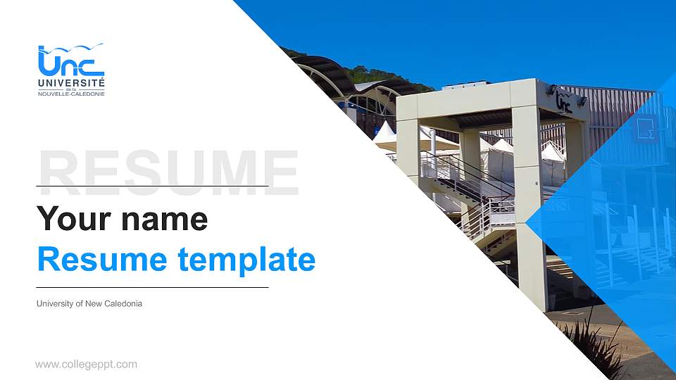 University of New Caledonia Resume PPT Template16:9 ratio PPT effect preview image