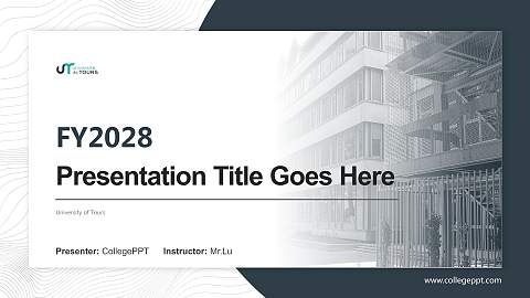 University of Tours Academic Presentation/Research Findings Report PPT Template
