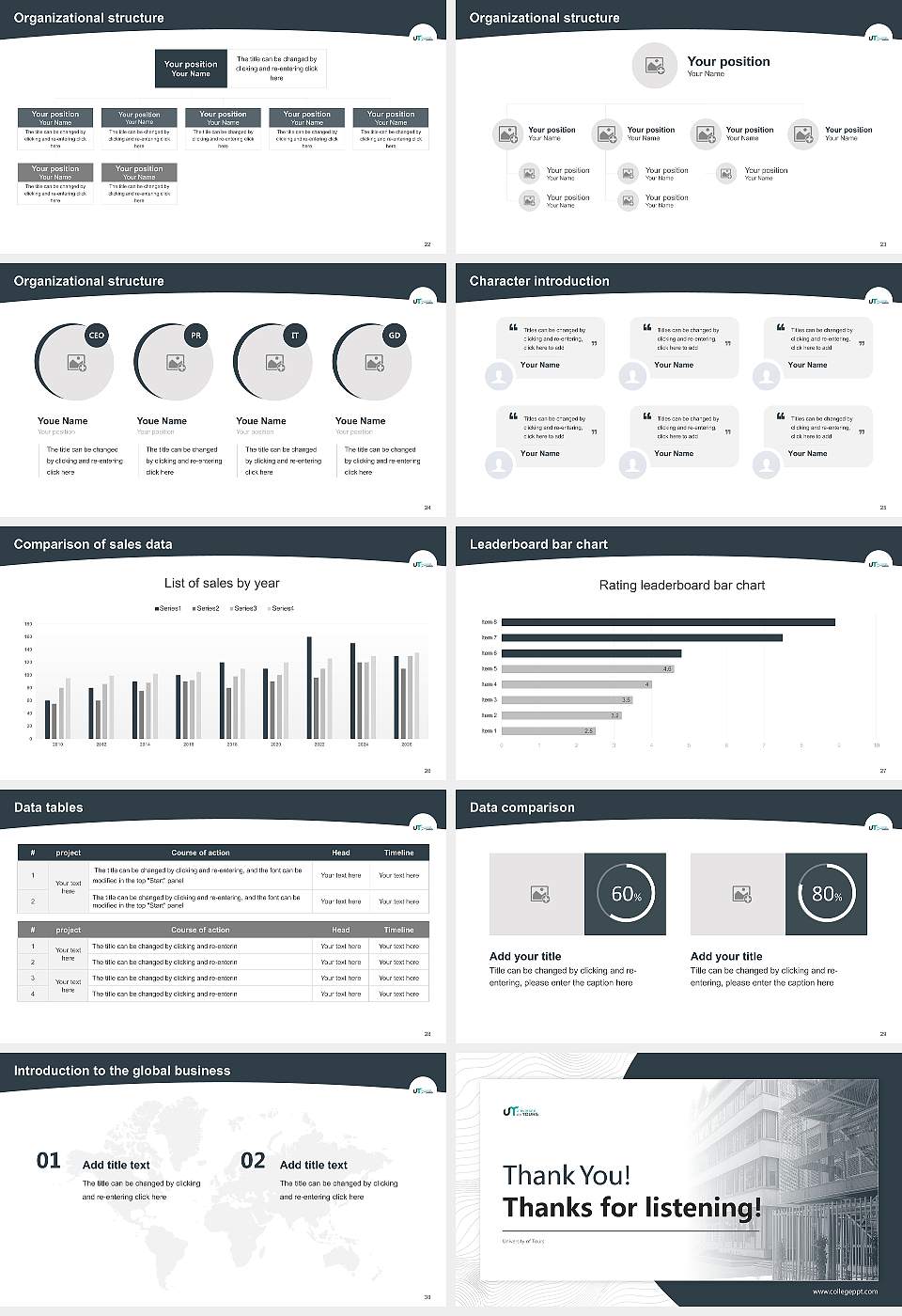 University of Tours Academic Presentation/Research Findings Report PPT Template16:9 ratio PPT effect preview image4