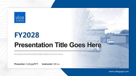 University of Littoral Côte d’Opale – Saint-Omer campus Academic Presentation/Research Findings Report PPT Template