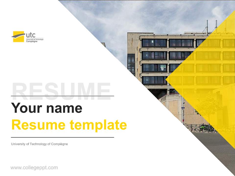 University of Technology of Compiègne Resume PPT Template4:3 ratio PPT effect preview image5