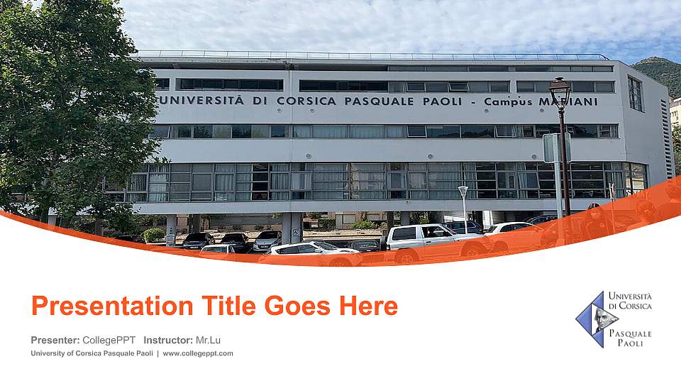 University of Corsica Pasquale Paoli Course/Courseware Creation PPT Template16:9 ratio PPT effect preview image