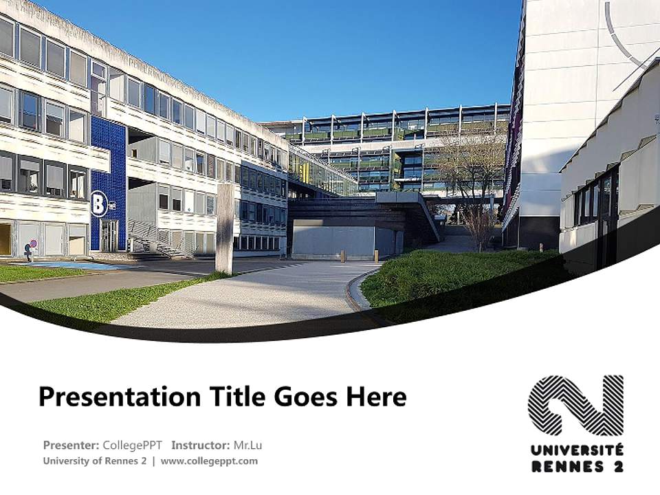 University of Rennes 2 Course/Courseware Creation PPT Template4:3 ratio PPT effect preview image5