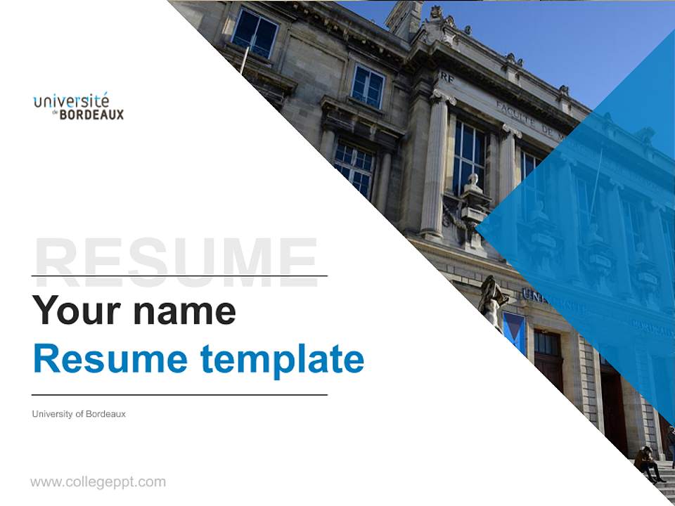 University of Bordeaux Resume PPT Template4:3 ratio PPT effect preview image5
