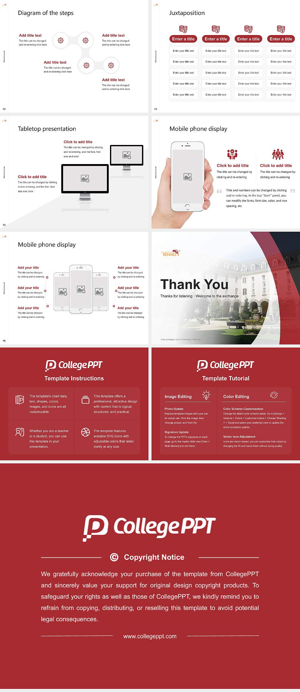 University of Rennes 1 Competition/Entrepreneurship Contest PPT Template4:3 ratio PPT effect preview image9