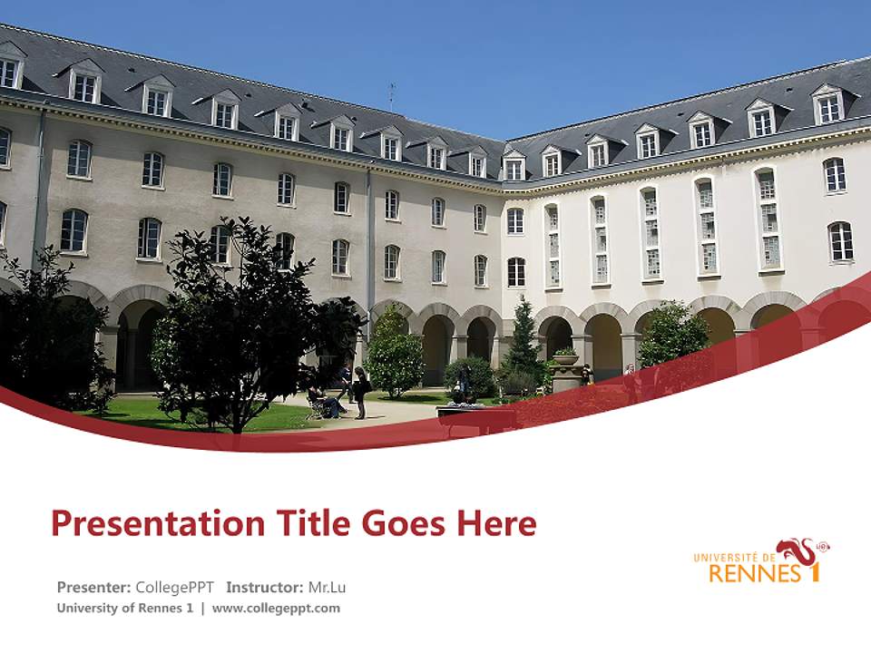 University of Rennes 1 Course/Courseware Creation PPT Template4:3 ratio PPT effect preview image5