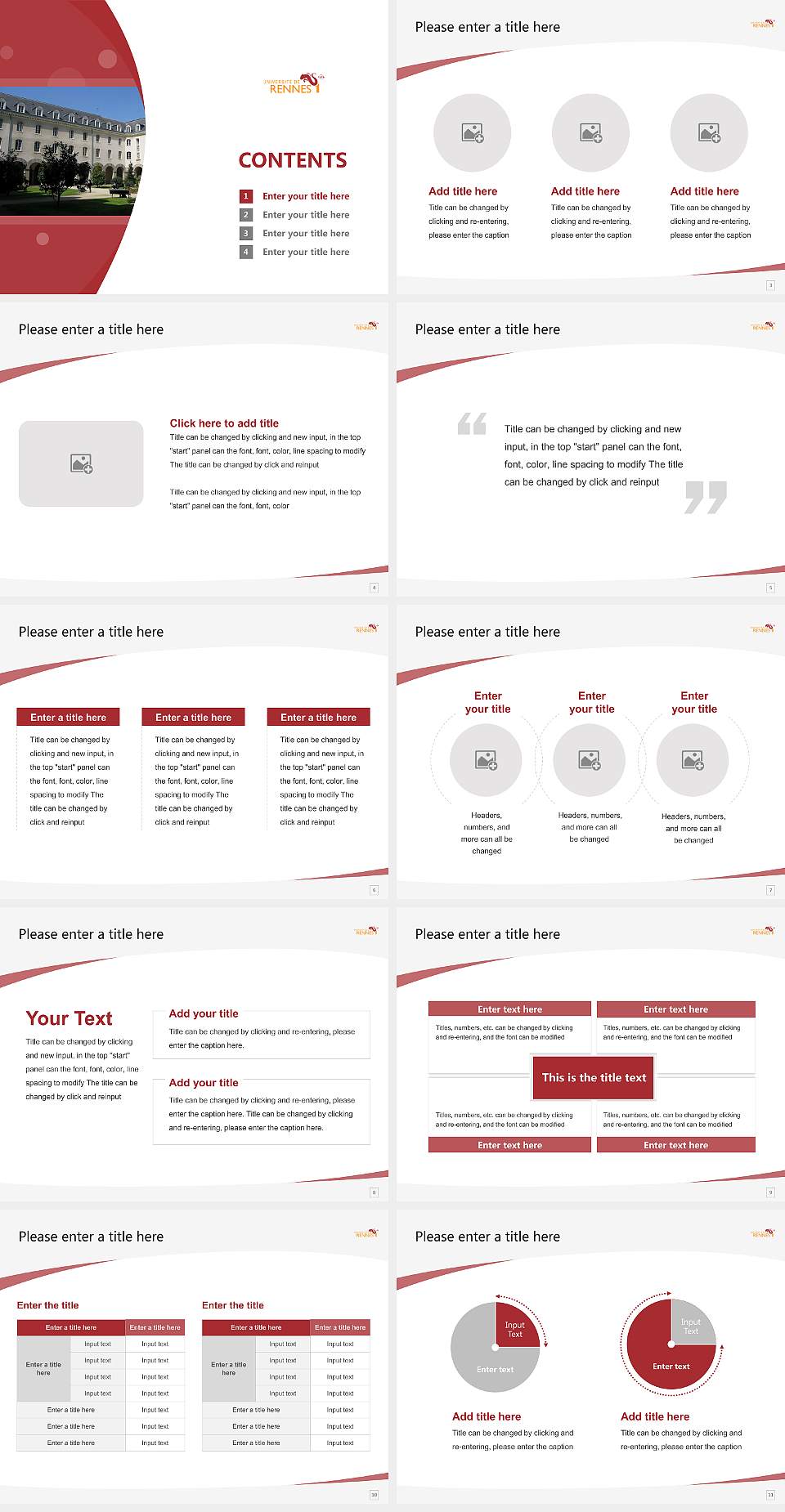 University of Rennes 1 Course/Courseware Creation PPT Template4:3 ratio PPT effect preview image2